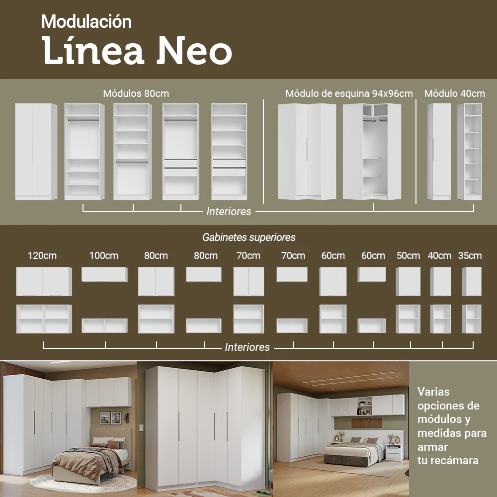 Alacena nicho flotante para dormitorio 20 cm 4 estantes Blanco Neo - Image 5