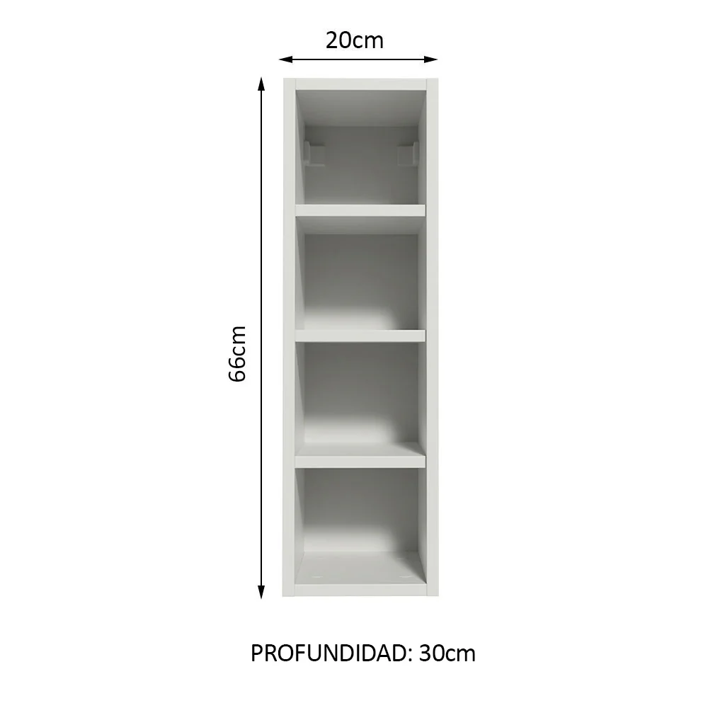 Alacena Porta Botellas 100% MDF 20 cm Blanco Acordes Madesa - Image 2