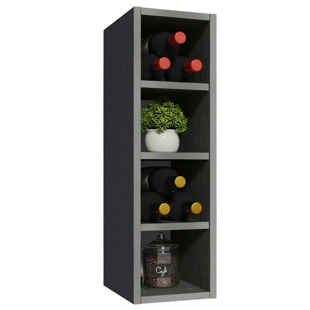 Alacena Porta Botellas 20 cm 4 Nichos Nice Gris
