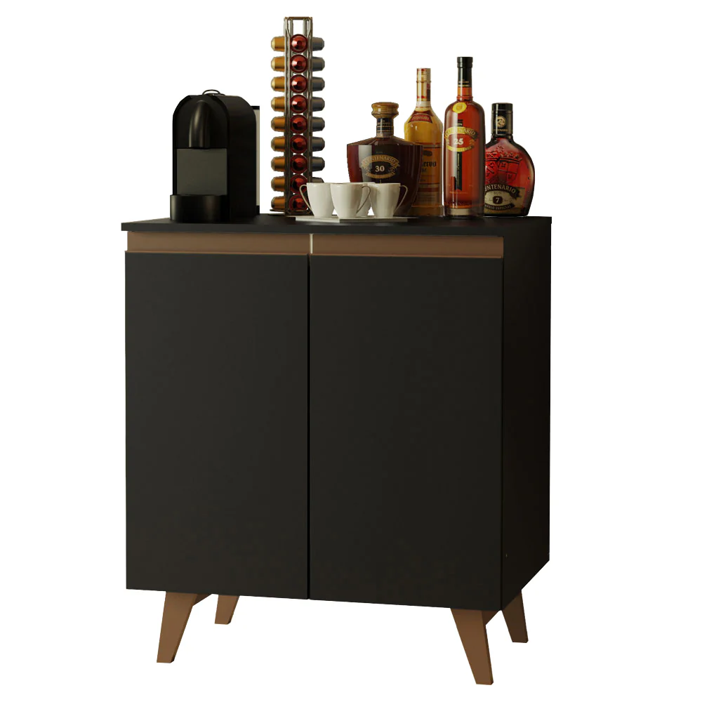 Aparador Vajillero 70 cm 2 Puertas Negro Reims Madesa