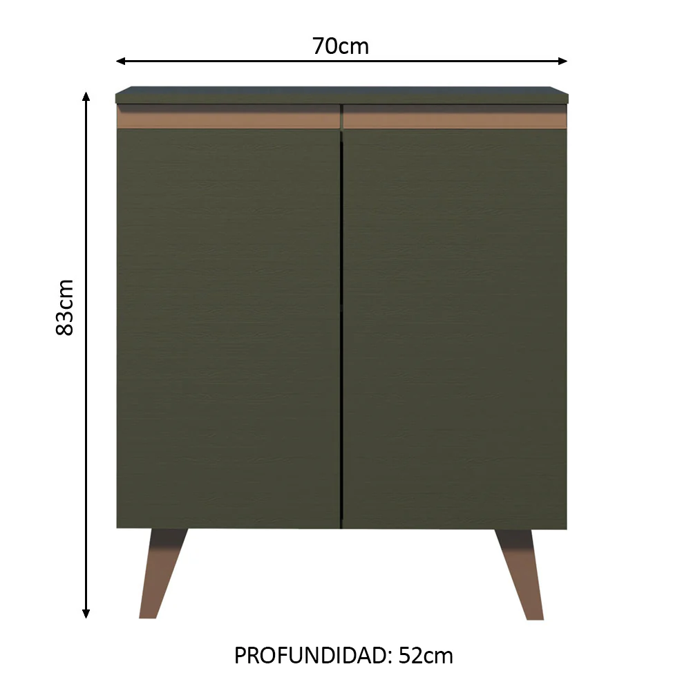 Aparador Vajillero 70 cm 2 Puertas Negro Reims Madesa - Image 2