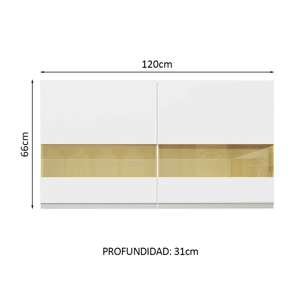 Armario Madesa Glamy 120 cm 2 Puertas con Cristal - Image 3