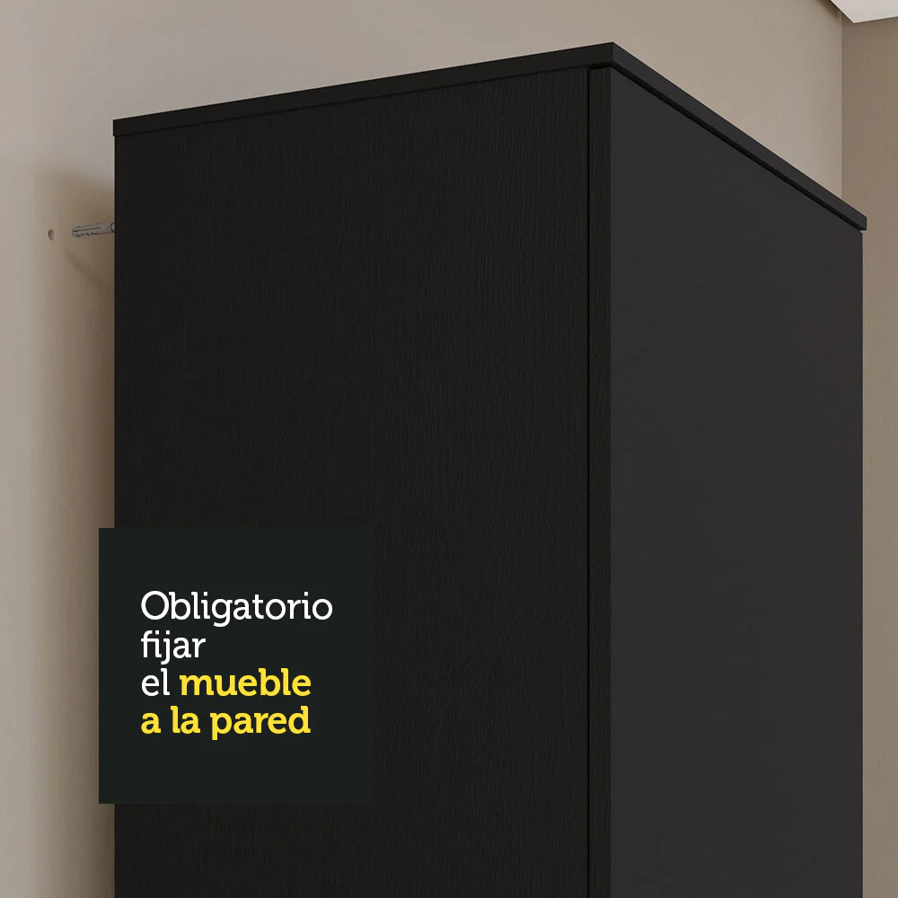 Armário Multiuso 60 cm 1 Purta Negro Madesa - Image 7
