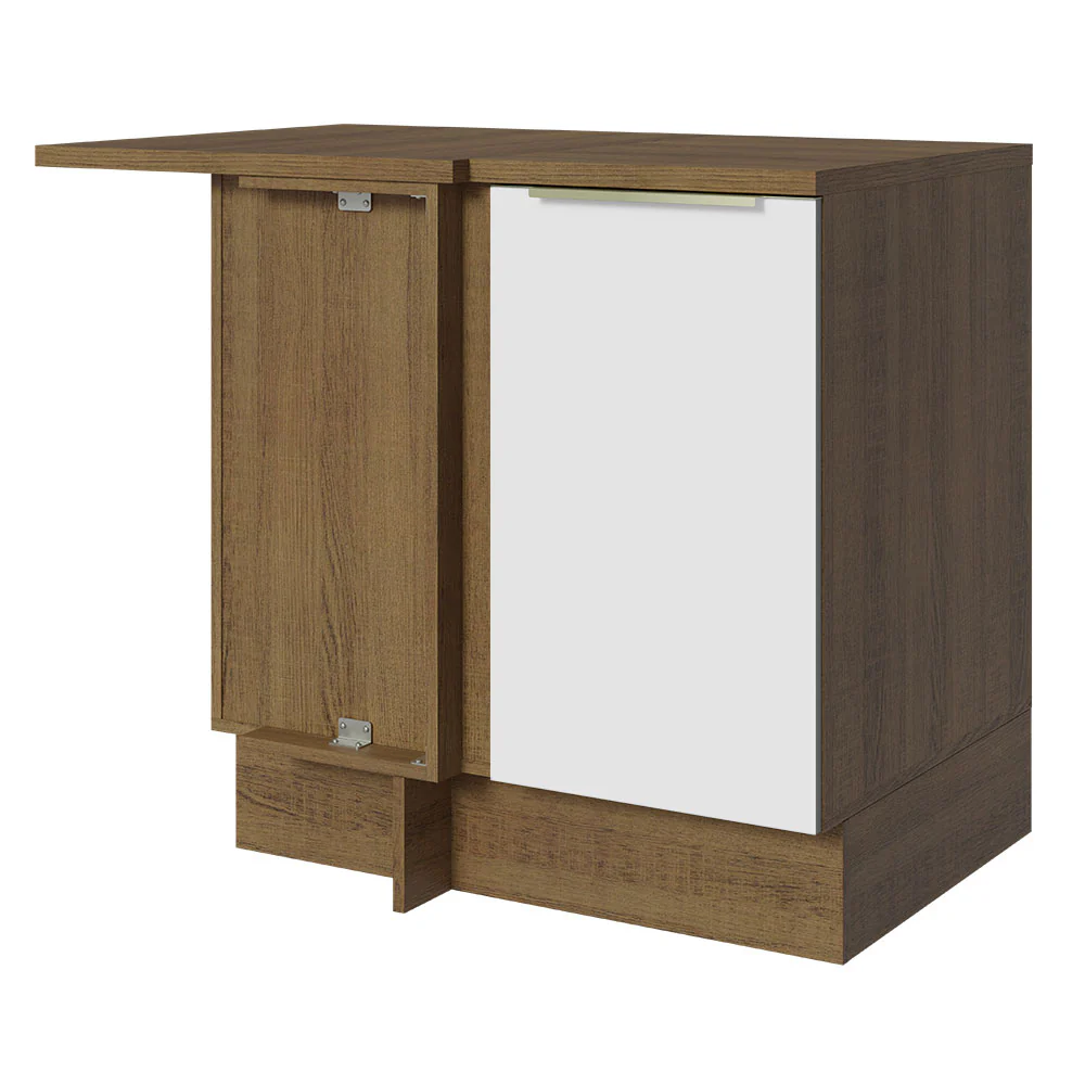 Bajo Mesada 102 cm x 64 cm, Sin cajones 1 Puerta Lux Marrón/Blanco