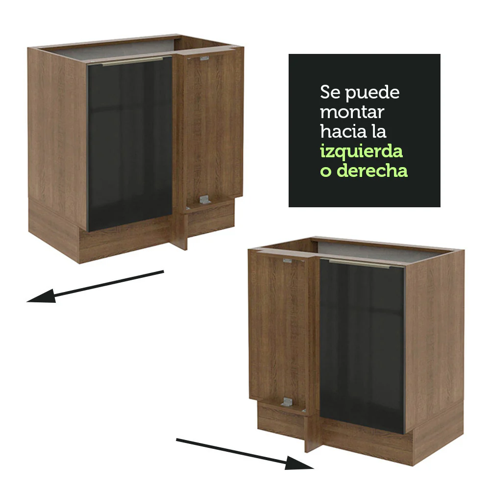 Bajo Mesada 102 cm x 60 cm, 1 Puerta Lux Marrón/Negro - Image 6