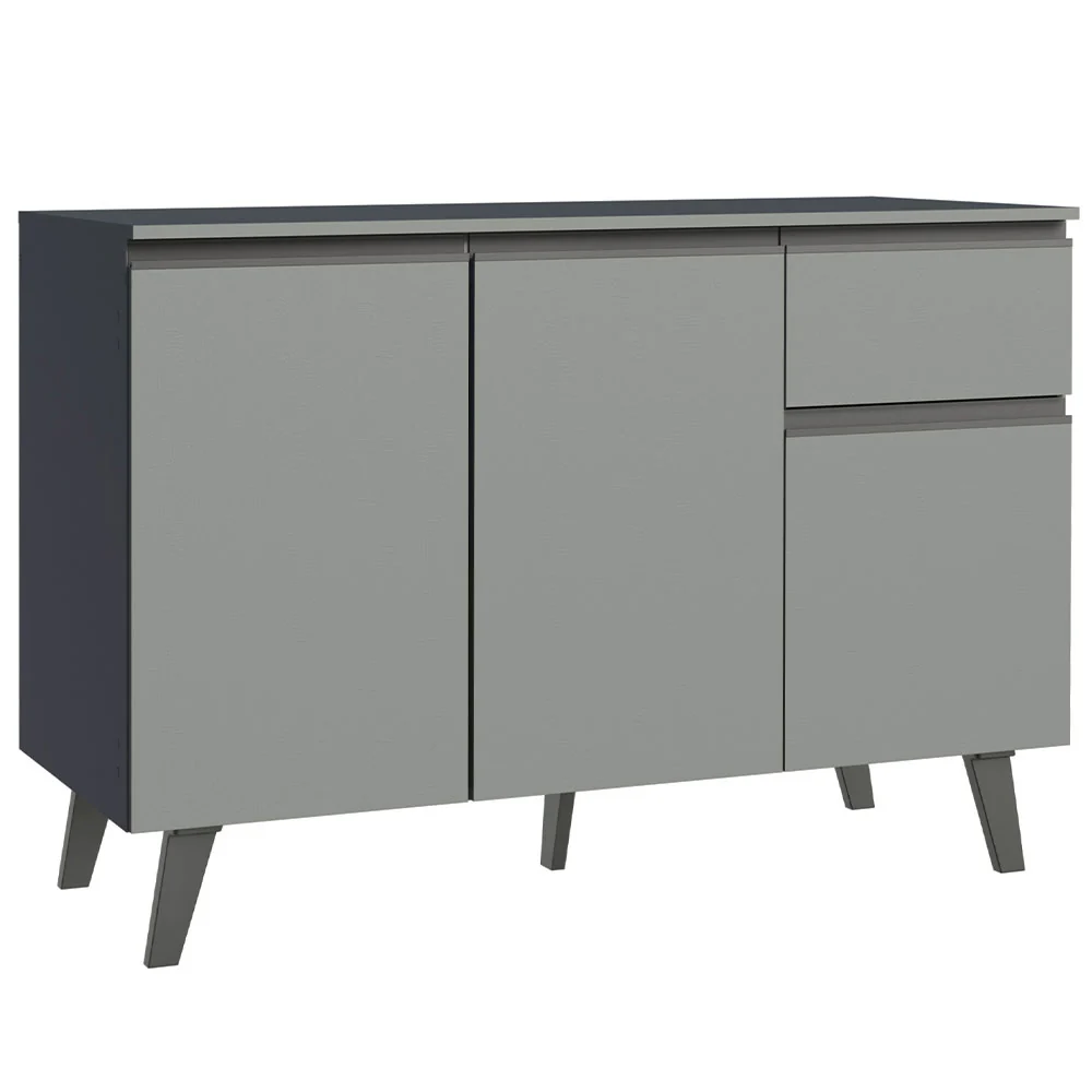 Bajo Mesada Cocina 120 cm 1 Cajón 3 Puertas Gris Nice Madesa