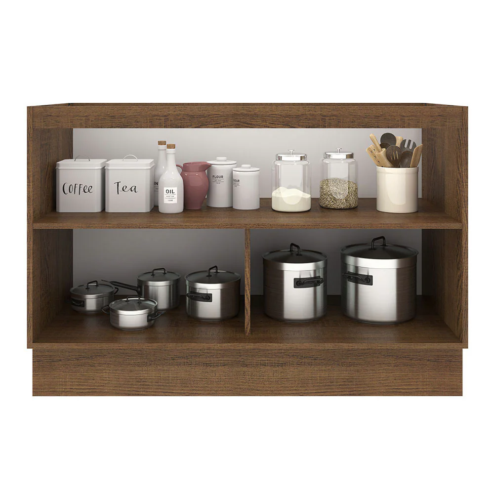 Bajo Mesada Cocina 120 cm x 60 cm, 2 Puertas Agata Marrón/Blanco - Image 6