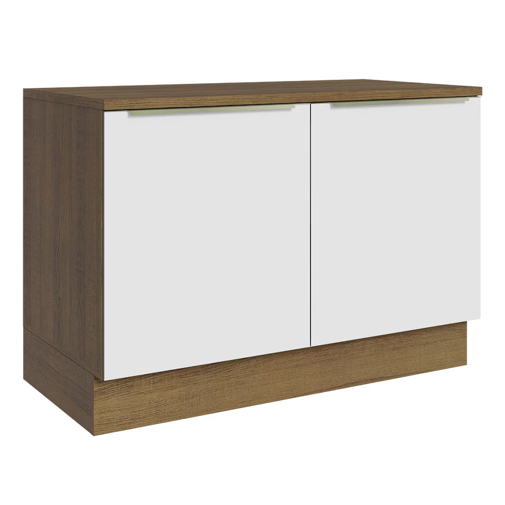 Bajo Mesada Cocina 120 cm x 60 cm, Sin cajones 2 Puertas Lux Marrón/Blanco