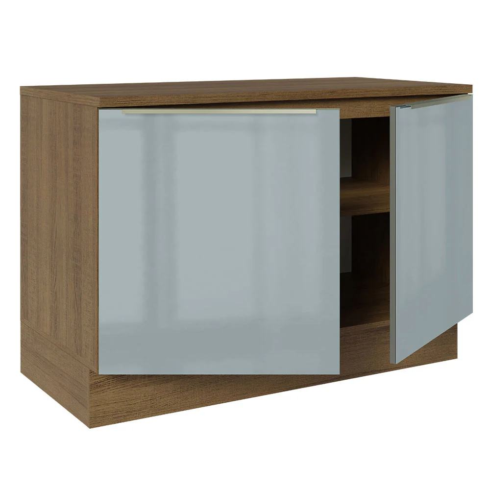 Bajo Mesada Cocina 120 cm x 60 cm, Sin cajones 2 Puertas Lux Marrón/Gris - Image 7