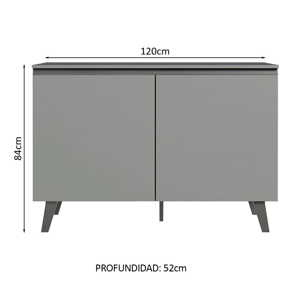 Bajo Mesada Cocina 120 cm 2 Puertas Gris Nice Madesa - Image 2