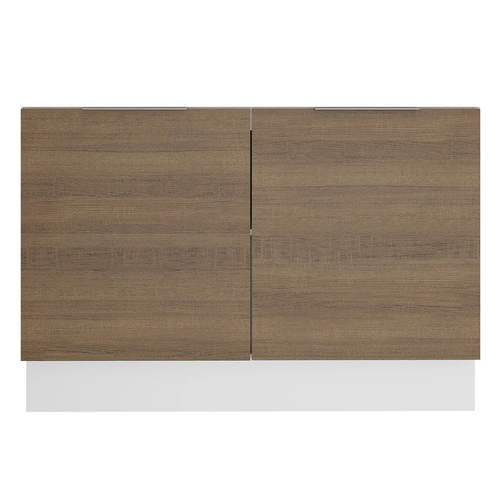 Bajo Mesada para Bacha 120 cm 2 Puertas (Sin Mesada y Bacha) Blanco/Marrón Stella Madesa - Image 6