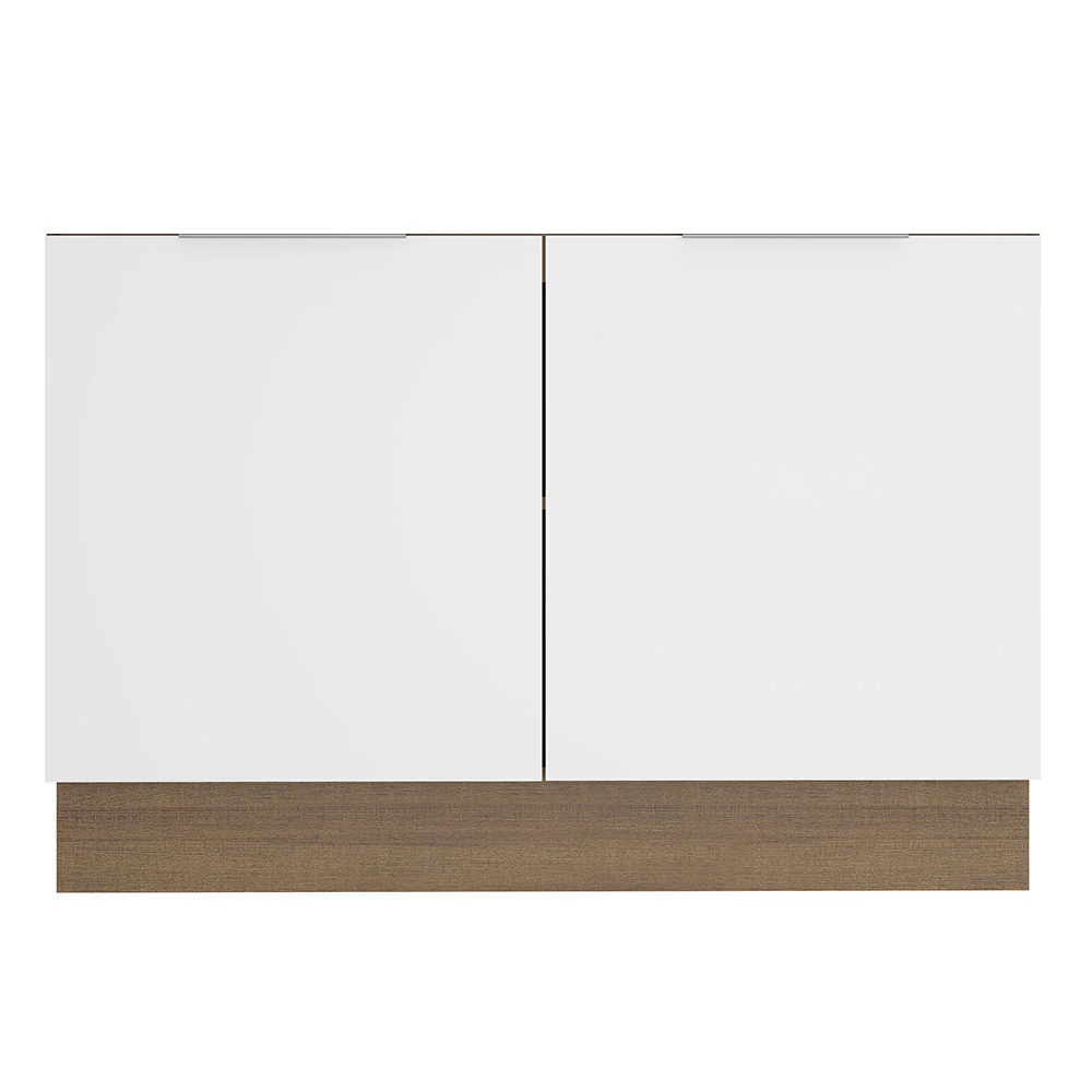 Bajo Mesada para Bacha 120 cm 2 Puertas (Sin Mesada y Bacha) Marrón/Blanco Stella Madesa - Image 6