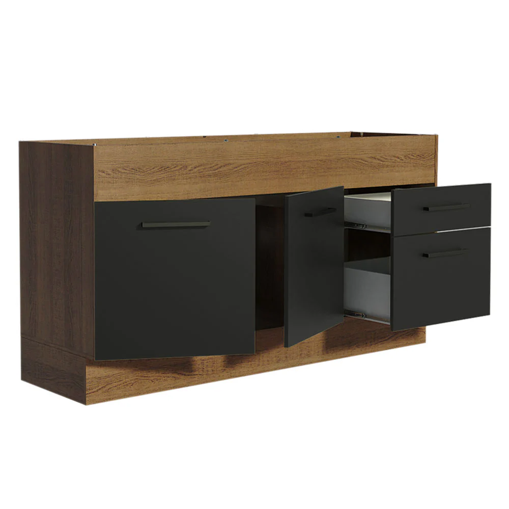 Bajo Mesada 150 cm 2 Cajones 2 Puertas Agata Marrón/Negro - Image 8