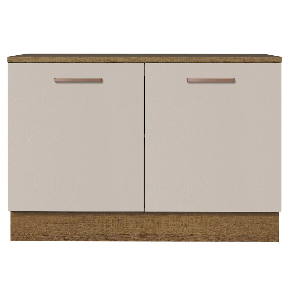 Bajo Mesada Cocina 120 cm 2 Puertas (Con Mesada) Marrón/Crema Agata Madesa - Image 3