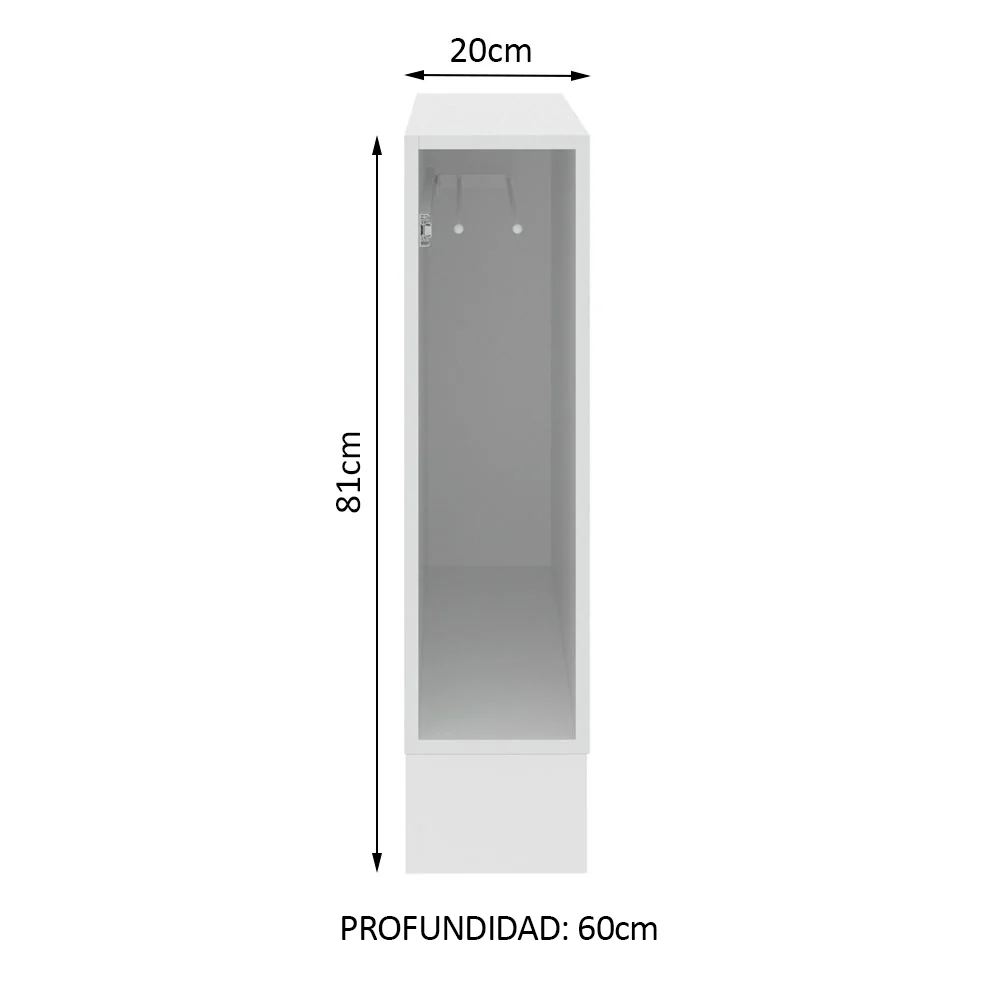 Bajo Mesada 20 cm x 60 cm, Sin cajones Blanco - Image 2