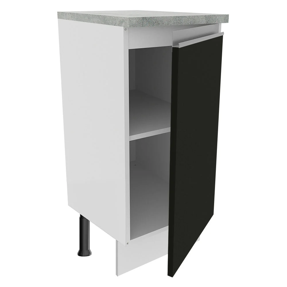 Bajo Mesada 35 cm 1 Puerta (Con Mesada) Blanco/Negro Glamy Madesa - Image 7