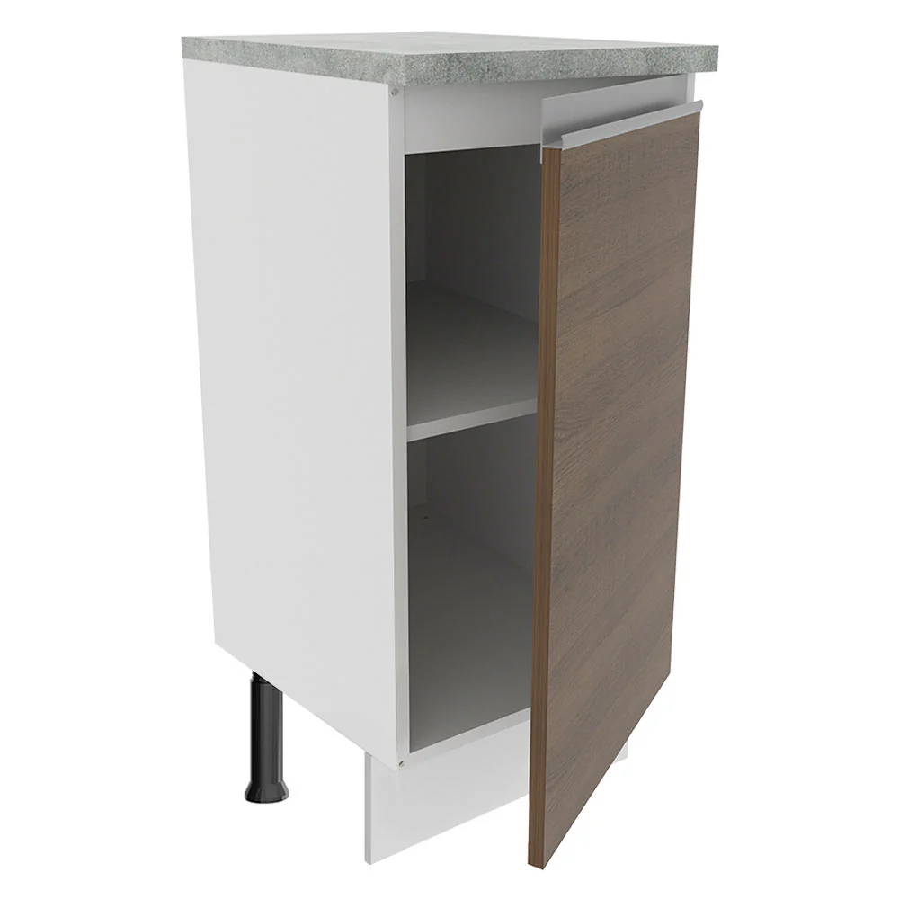 Bajo Mesada 35 cm 1 Puerta (Con Mesada) Blanco/Marrón Glamy Madesa - Image 7