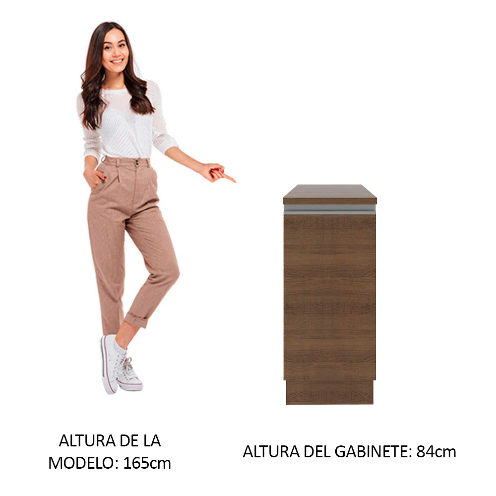 Bajo Mesada 35 cm 1 Puerta (Con Mesada) Marrón Glamy Madesa - Image 5