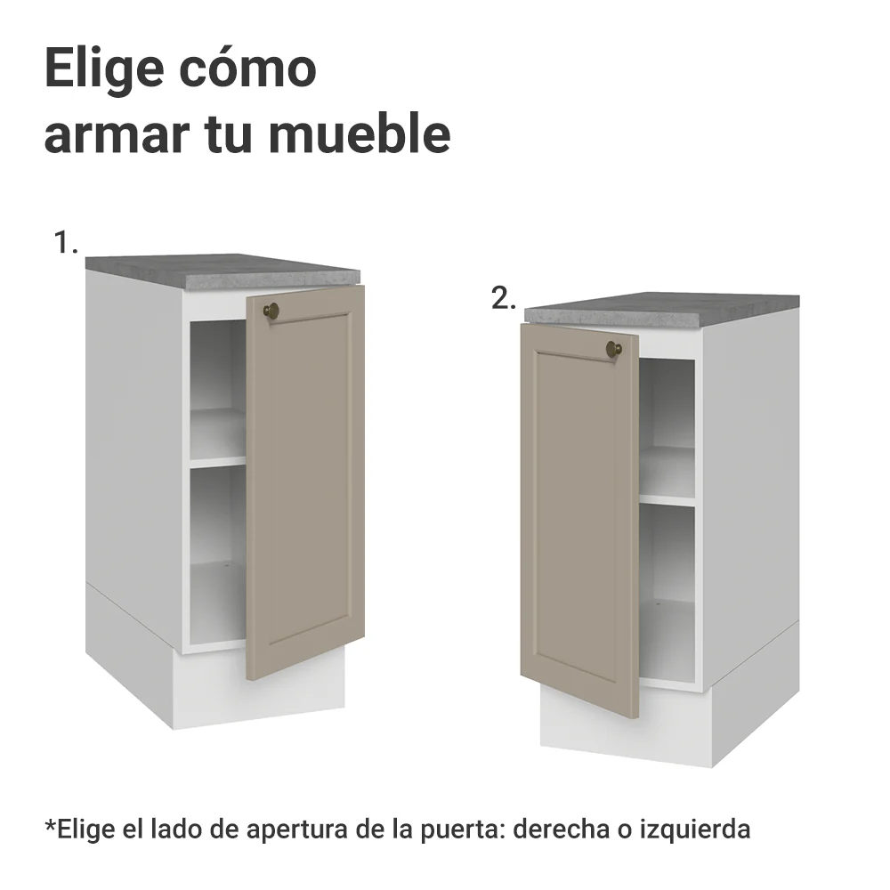 Bajo Mesada 35 x 60 cm 1 Puerta (Con Mesada) Blanco/Crema Vik Madesa - Image 4