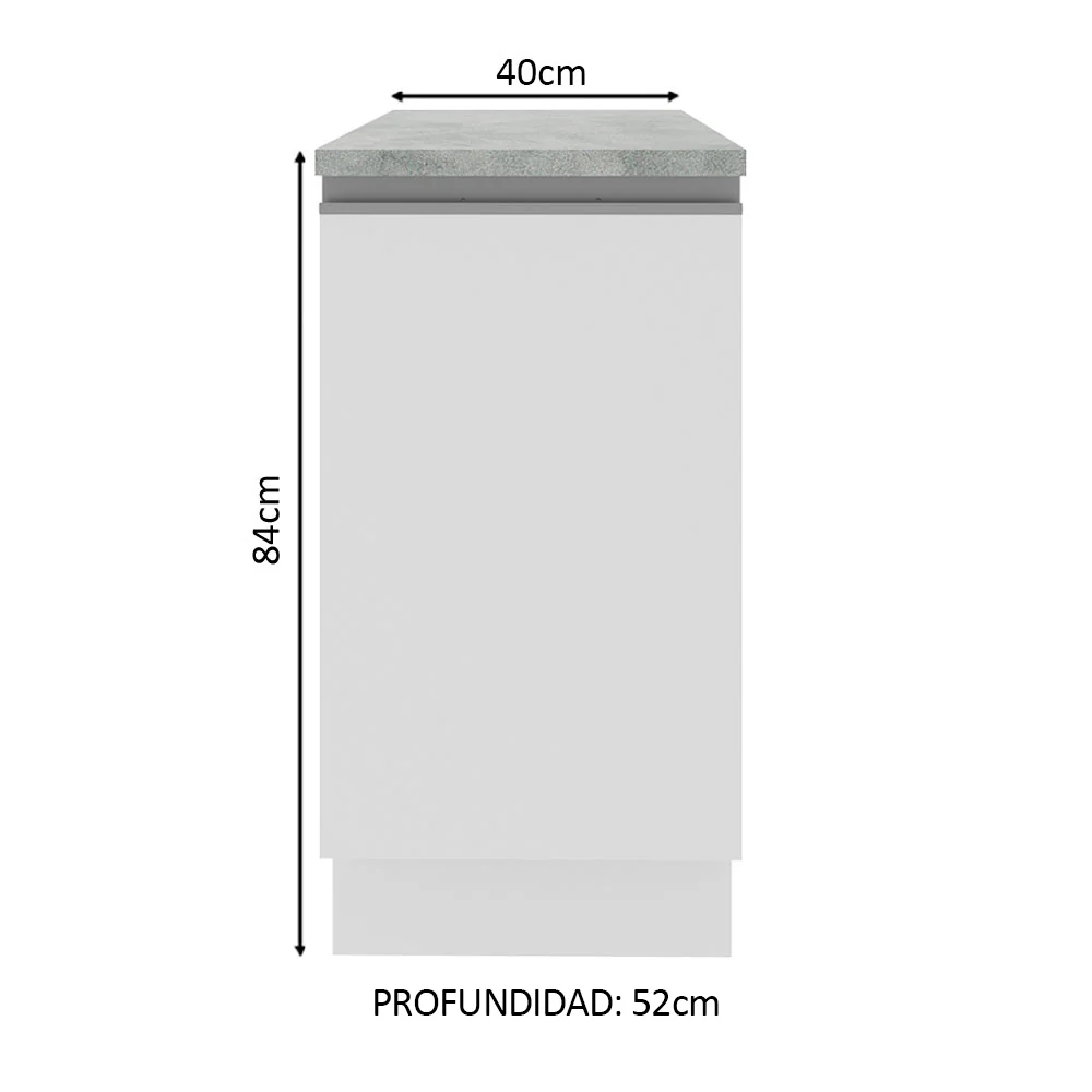 Bajo Mesada 40 cm 1 Puerta Glamy Blanco - Image 2