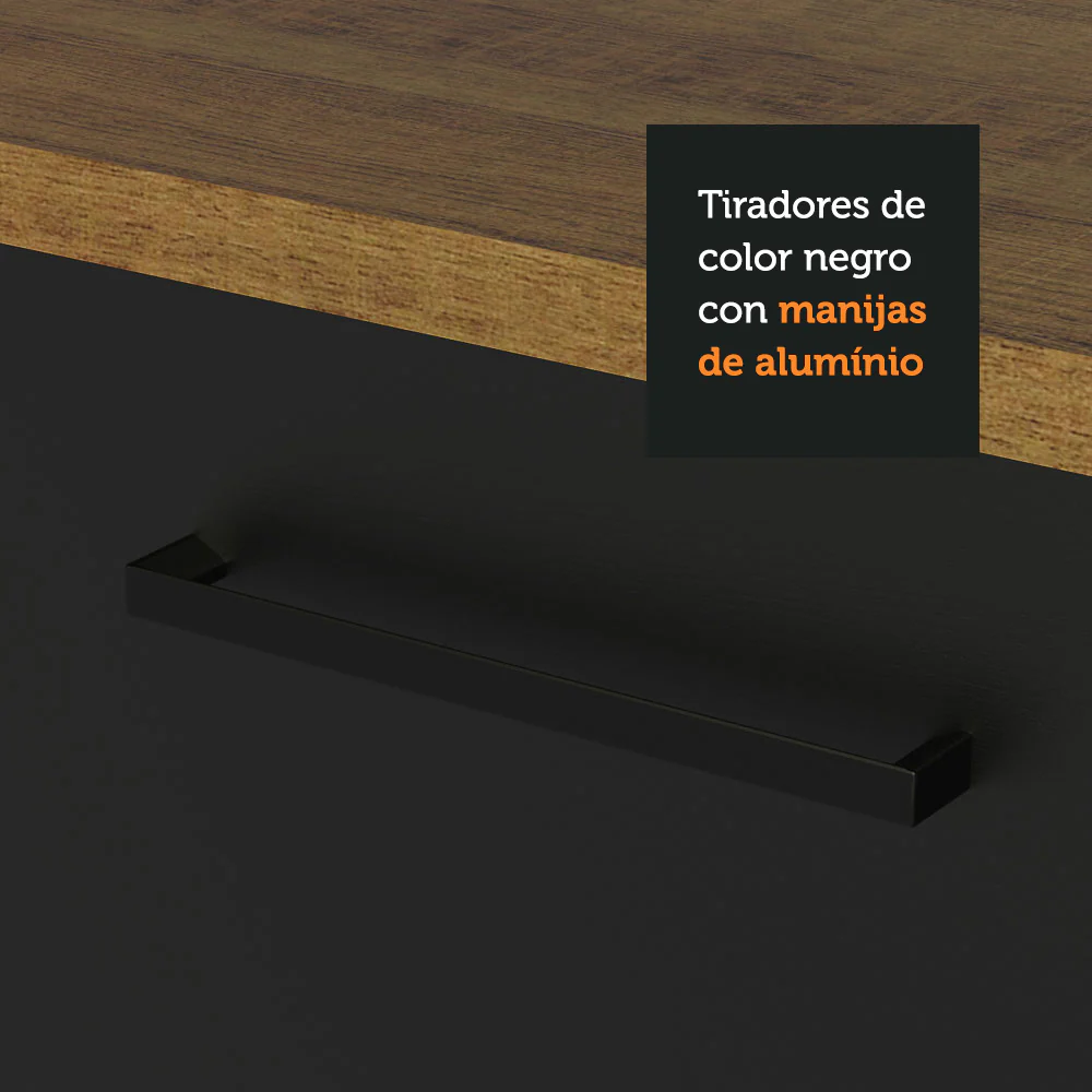 Bajo Mesada 40 cm 3 Cajones Agata Marrón/Negro - Image 4