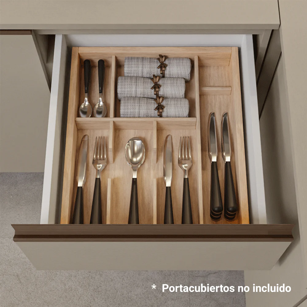 Bajo Mesada 40 cm 3 Cajones Con Patas Nice Crema - Image 5