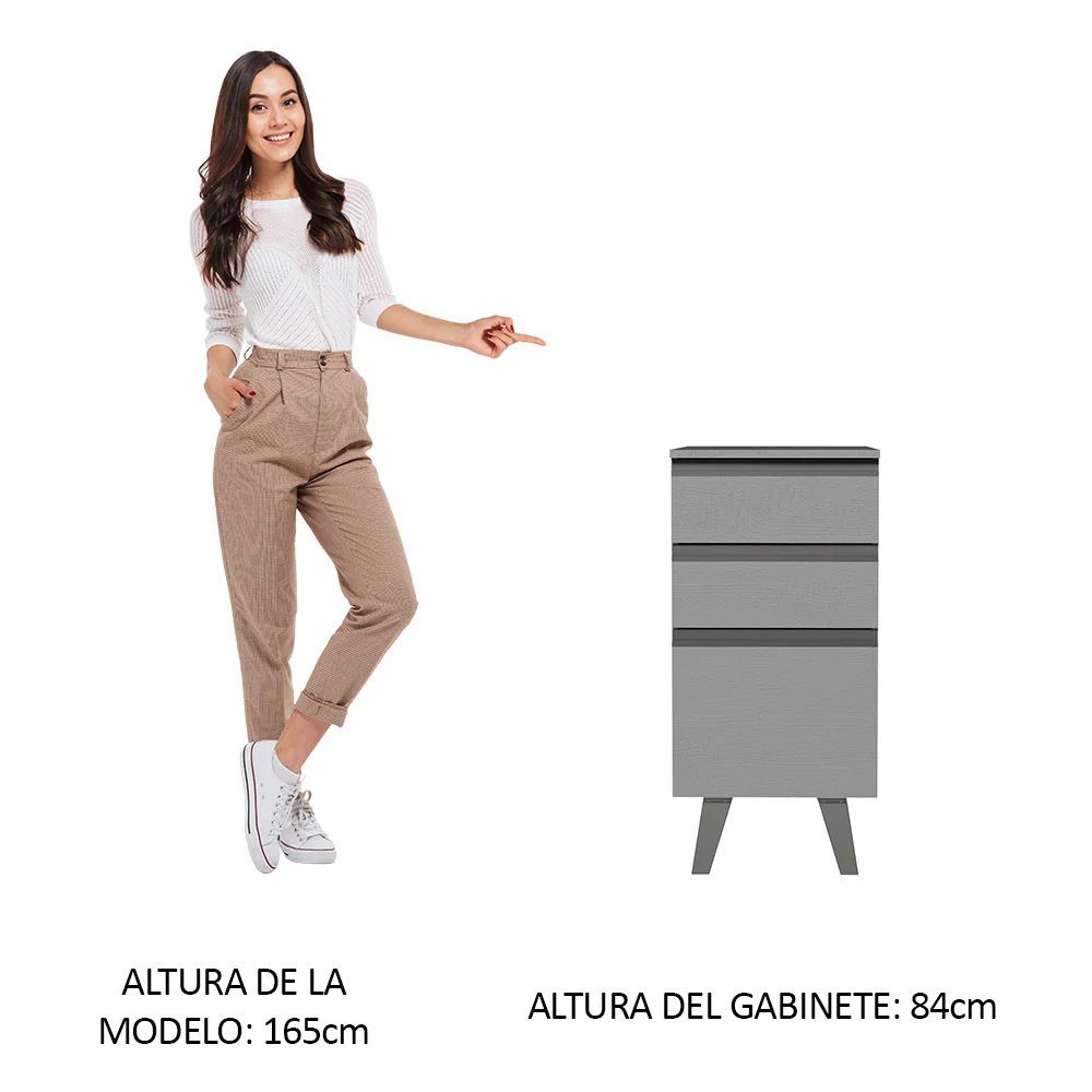 Bajo Mesada 40 cm 3 Cajones Nice Gris - Image 3