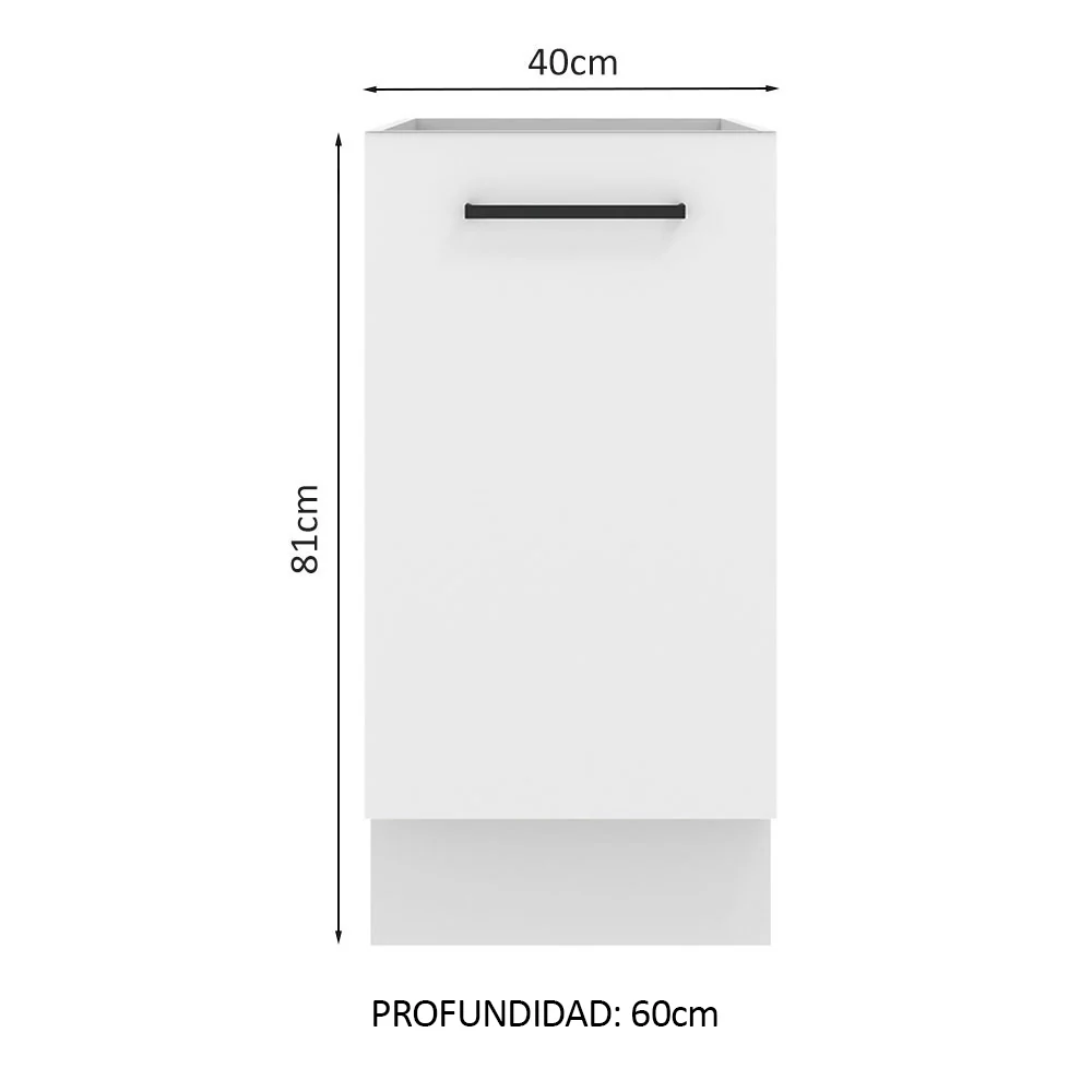 Bajo Mesada 40 cm x 60 cm, 1 Puerta Agata Blanco - Image 2