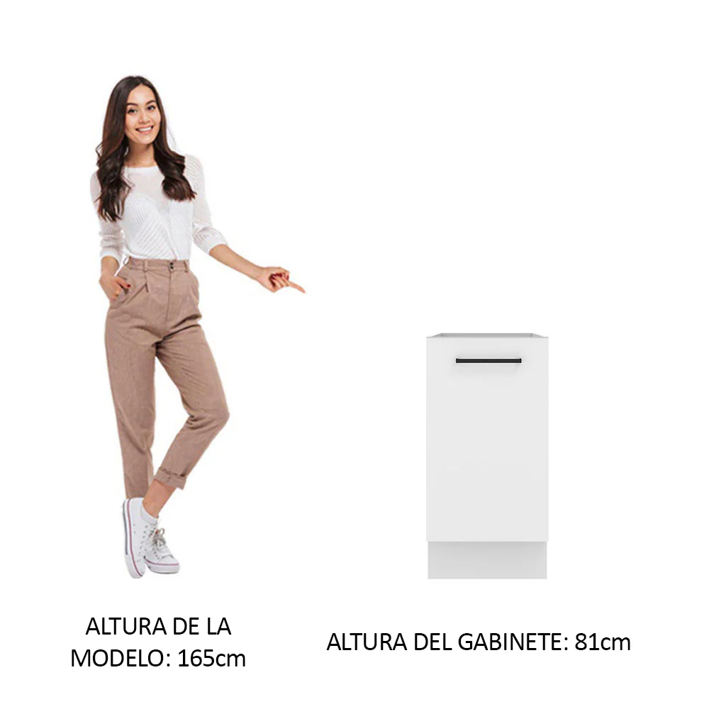 Bajo Mesada 40 cm x 60 cm, 1 Puerta Agata Blanco - Image 3