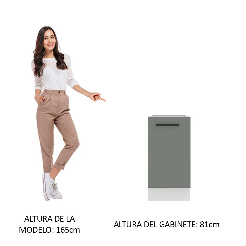 Bajo Mesada 40 cm x 60 cm, 1 Puerta Agata Blanco/Gris - Image 3