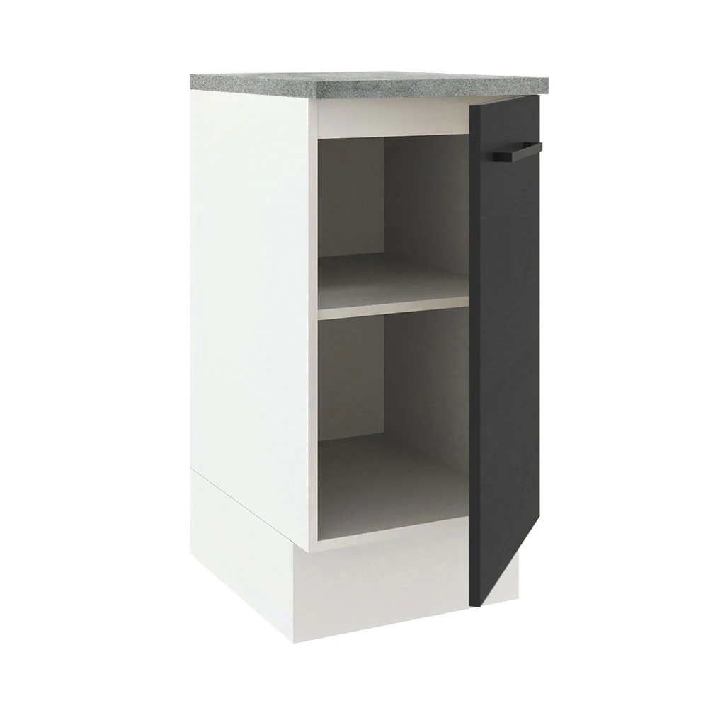 Bajo Mesada 40 cm Sin cajones 1 Puerta Agata Blanco/Negro - Image 6
