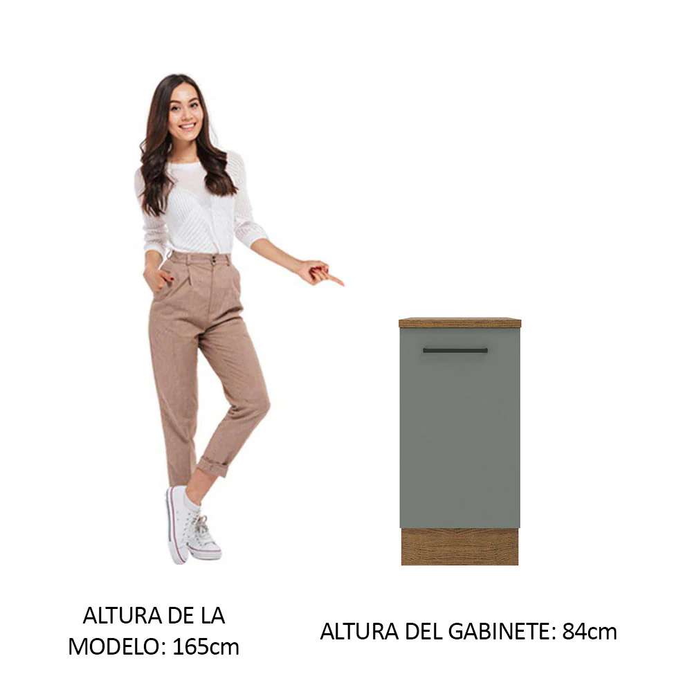 Bajo Mesada 40 cm x 60 cm, 1 Puerta Agata Marrón/Gris - Image 3