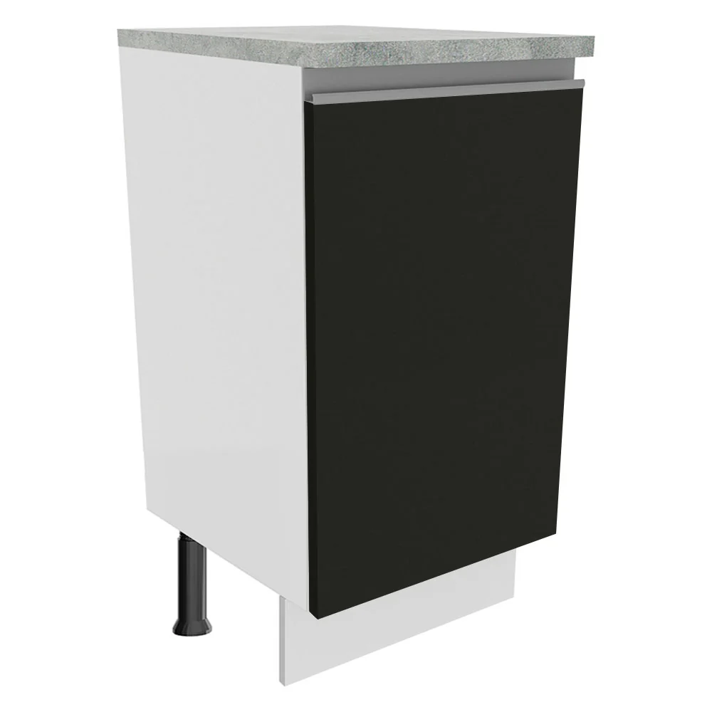 Bajo Mesada 40 cm x 60 cm, Sin cajones 1 Puerta Glamy Blanco/Negro