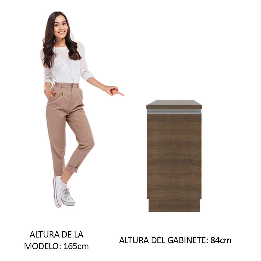 Bajo Mesada 40 cm x 60 cm, 1 Puerta Glamy Marrón - Image 3