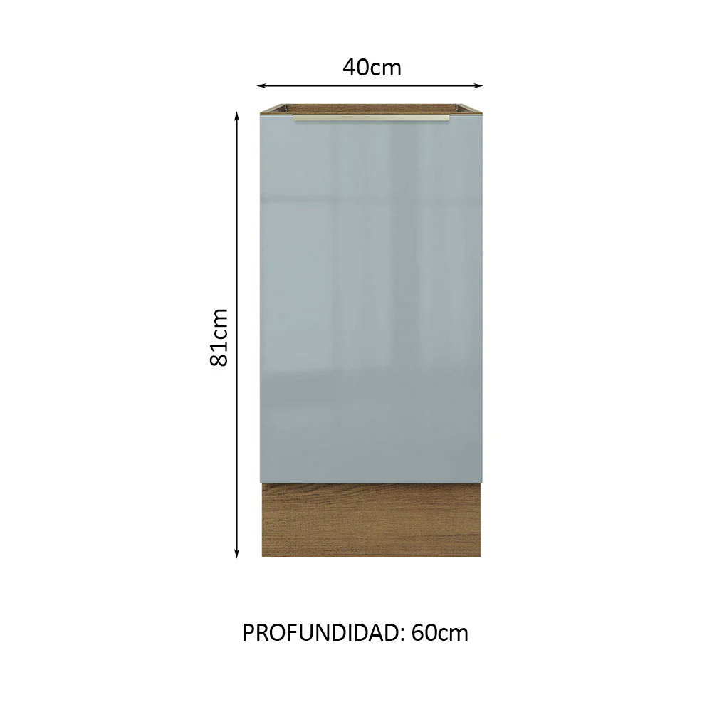 Bajo Mesada 40 cm x 60 cm, Sin cajones 1 Puerta Lux Marrón/Gris - Image 2