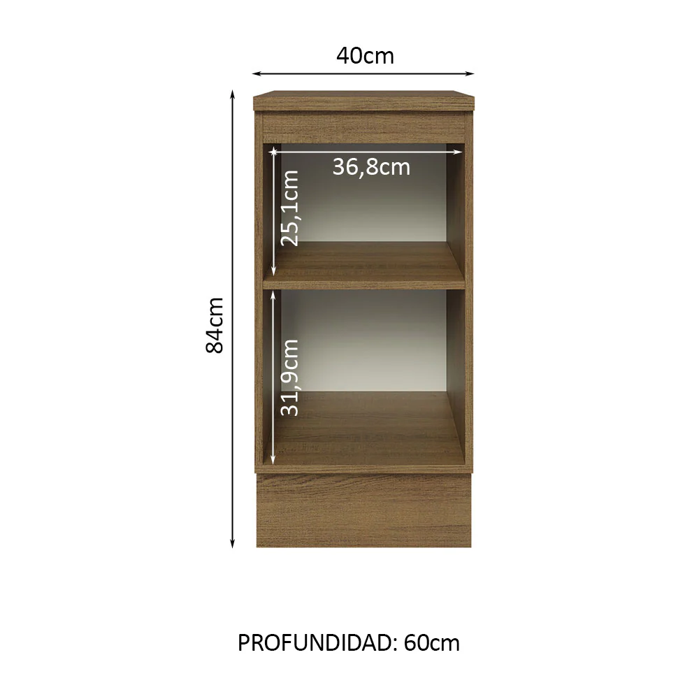 Bajo Mesada 40 cm x 60 cm, 1 Puerta Lux Marrón/Negro - Image 3