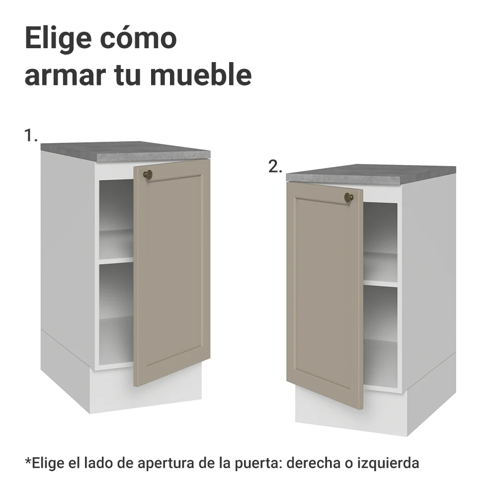 Bajo Mesada 40 x 60 cm 1 Puerta (Con Mesada) Blanco/Crema Vik Madesa - Image 4