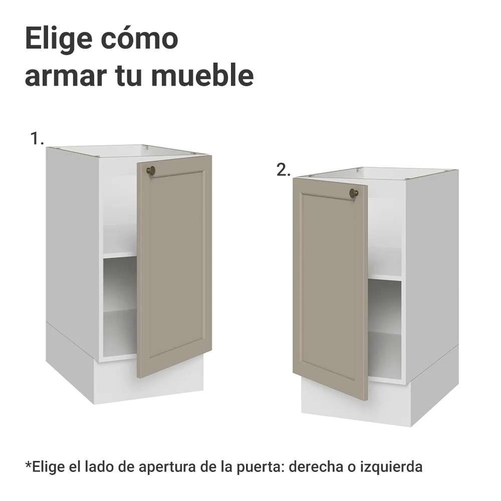 Bajo Mesada 40 x 60 cm 1 Puerta (Sin Mesada) Blanco/Crema Vik Madesa - Image 4
