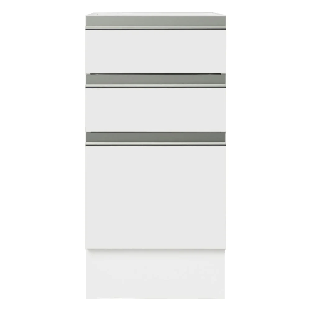 Bajo Mesada 40 x 60 cm, 3 Cajones (Sin Mesada) Glamy Blanco - Image 7