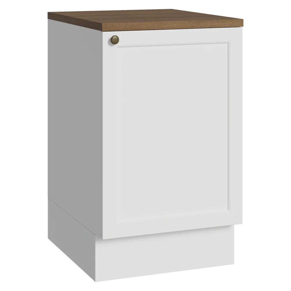 Bajo Mesada 50 x 60 cm 1 Puerta (Con Mesada) Blanco/Marrón Vik