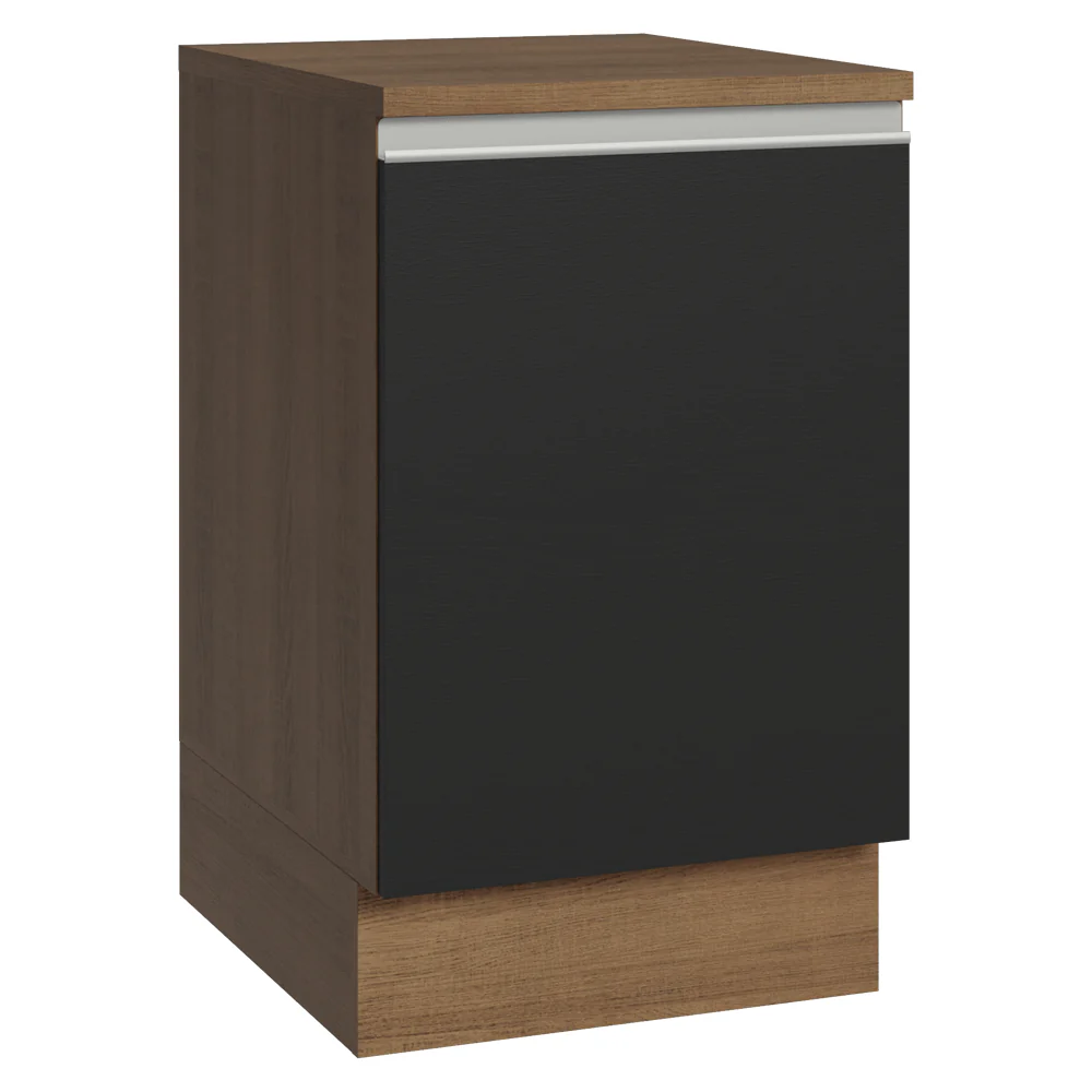 Bajo Mesada 50 x 60 cm 1 Puerta (con mesada) Marrón/Negro Glamy