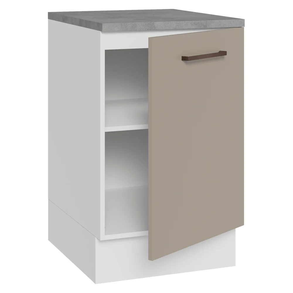 Bajo Mesada 50 x 60 cm 1 Puerta (con mesada) Ágata Blanco/Crema - Image 5
