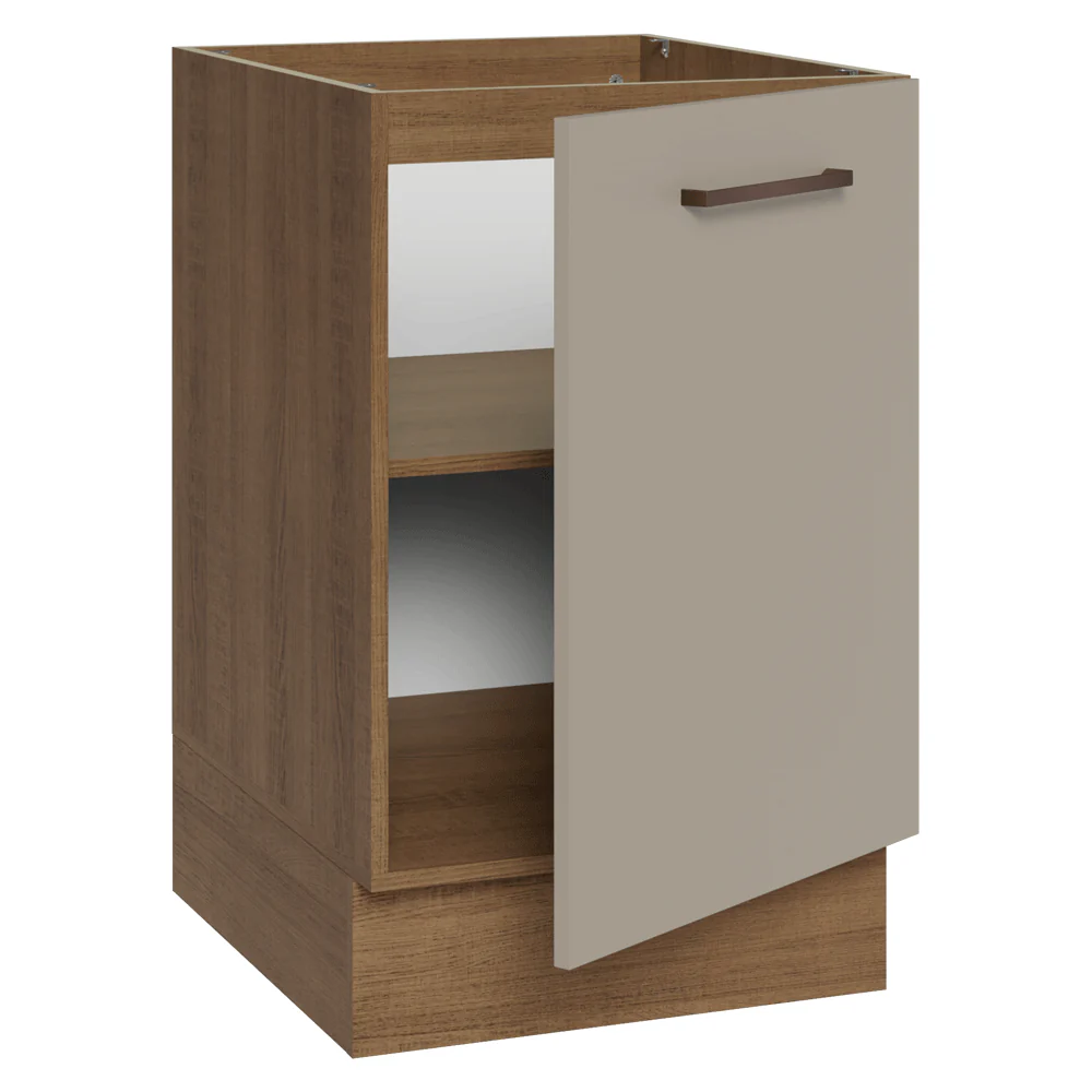 Bajo Mesada 50 x 60cm 1 Puerta (Sin Mesada) Ágata Marrón/Crema - Image 5