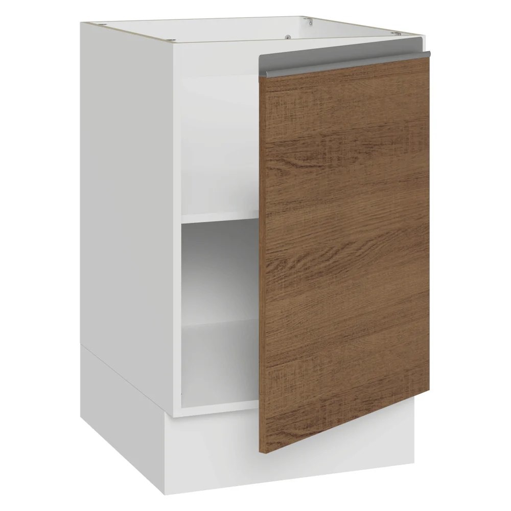 Bajo Mesada 50 x 60cm 1 Puerta (Sin Mesada) Blanco/Marrón Glamy - Image 5