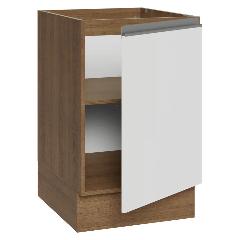 Bajo Mesada 50 x 60cm 1 Puerta (Sin Mesada) Marrón/Blanco Glamy - Image 5