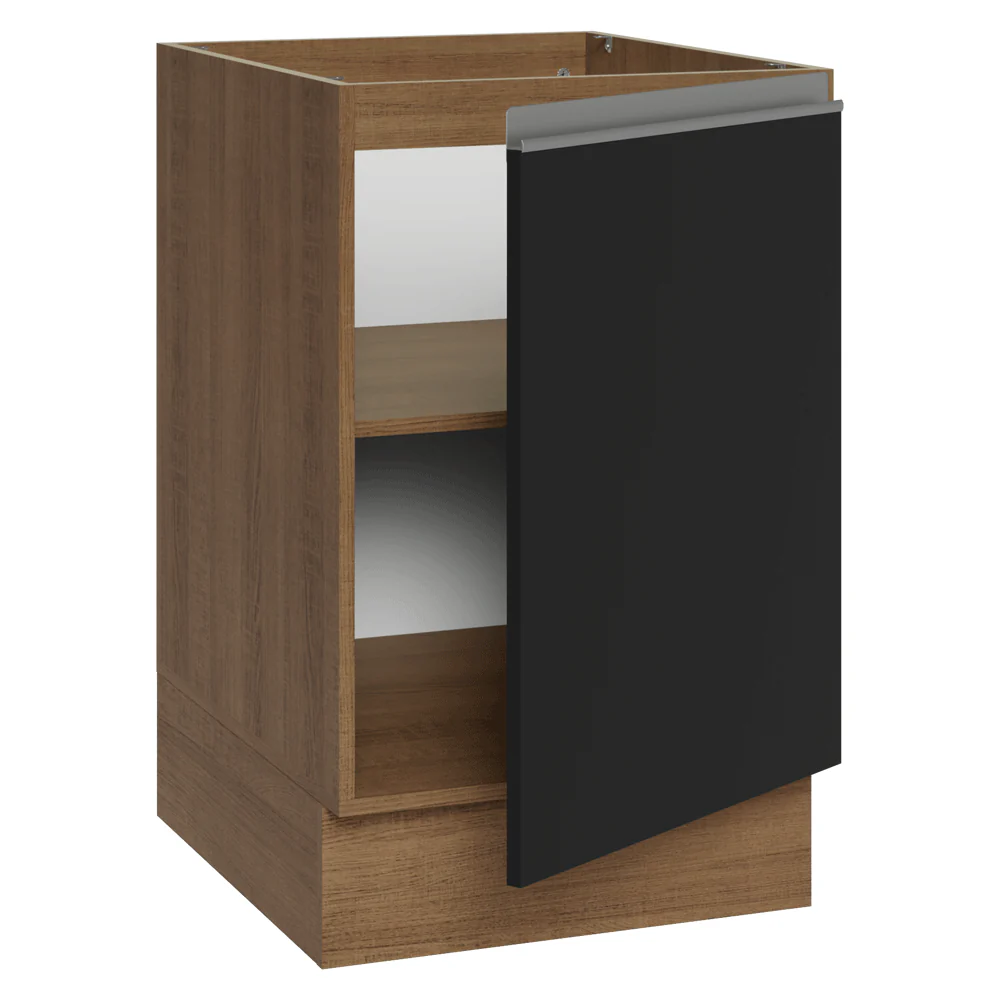 Bajo Mesada 50 x 60cm 1 Puerta (Sin Mesada) Marrón/Negro Glamy - Image 5