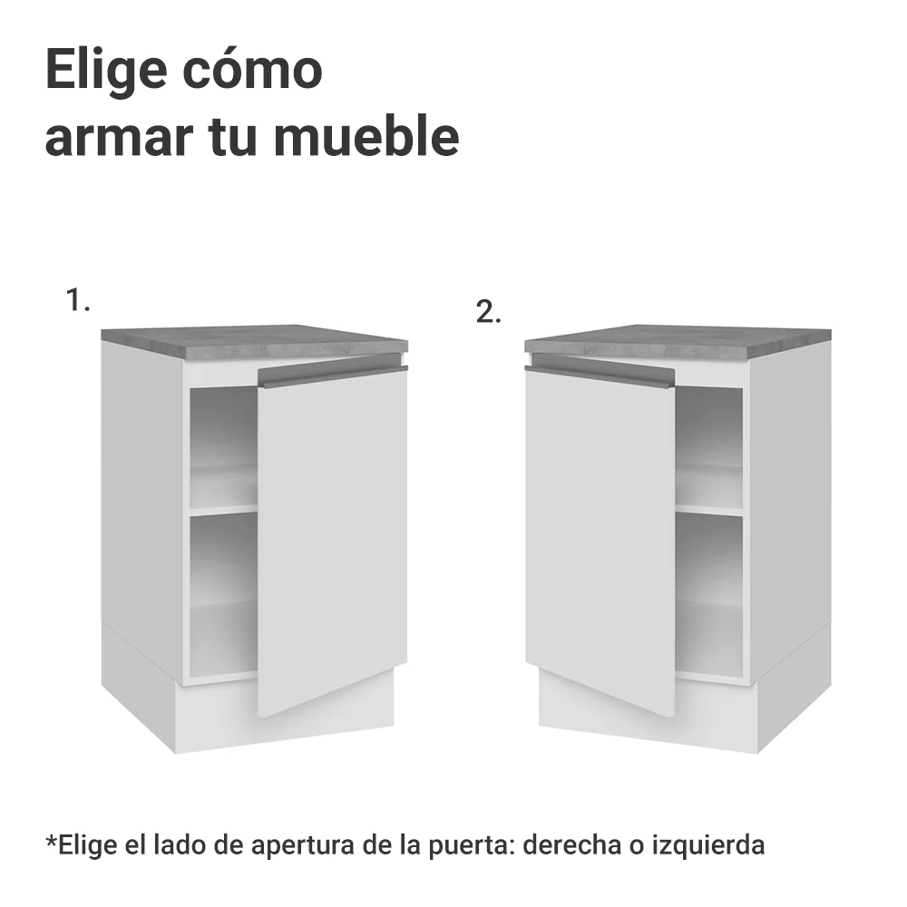 Bajo Mesada 50cm 1 puerta Blanco Glamy Madesa - Image 4