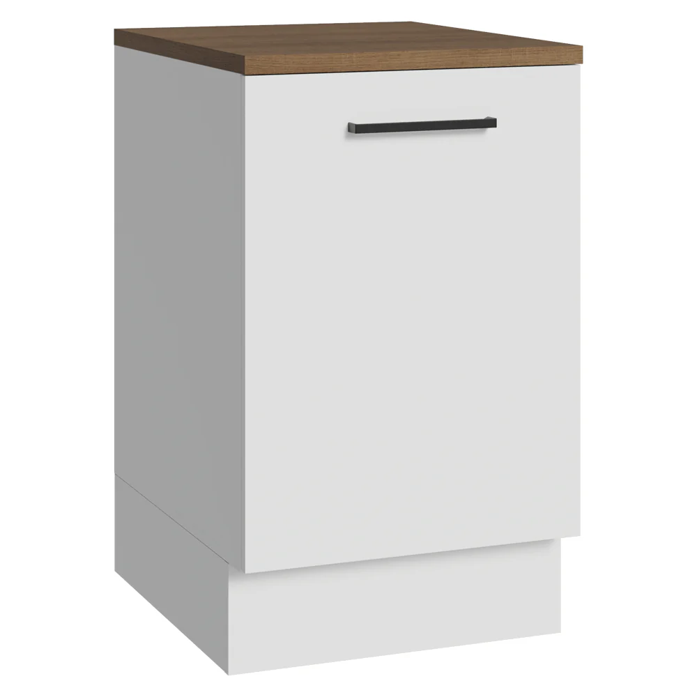 Bajo Mesada 50cm 1 puerta Blanco/Marrón Con Mesada Agata Madesa