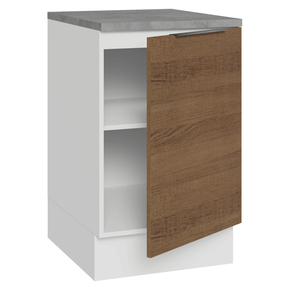 Bajo Mesada 50cm 1 Puerta, Blanco/Marrón Stella Madesa - Image 6
