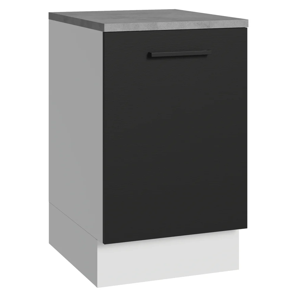 Bajo Mesada 50cm 1 Puerta Blanco/Negro Agata Madesa